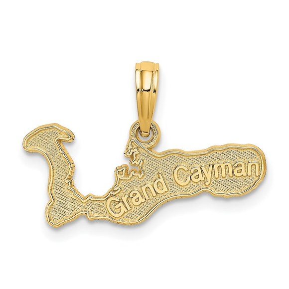 14k Yellow Gold Small Travel GRAND CAYMAN Island Map Charm